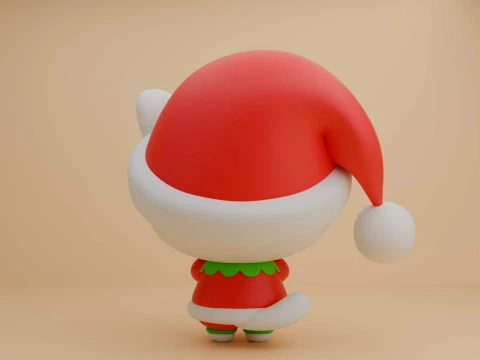 Cute cat figure for christmas day 3D Print Model