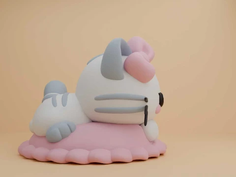 Cute cat figure 3D Print Model