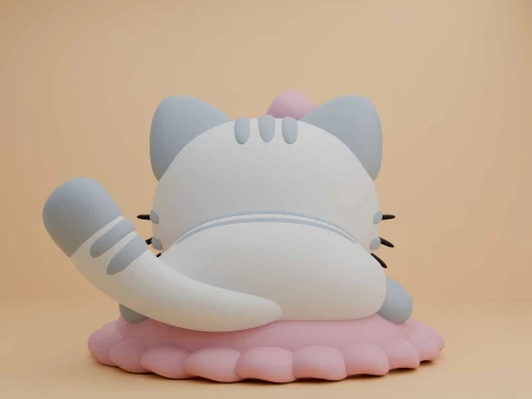 Cute cat figure 3D Print Model