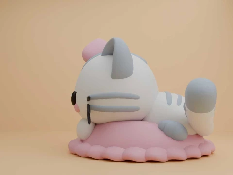 Cute cat figure 3D Print Model