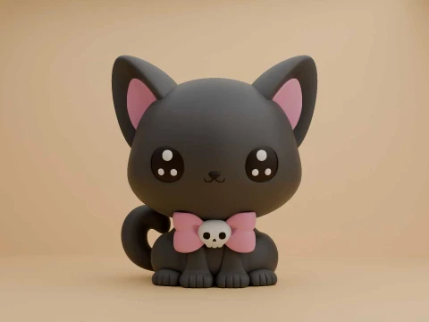 Cute cat wizard for halloween toy 3Dプリントモデル
