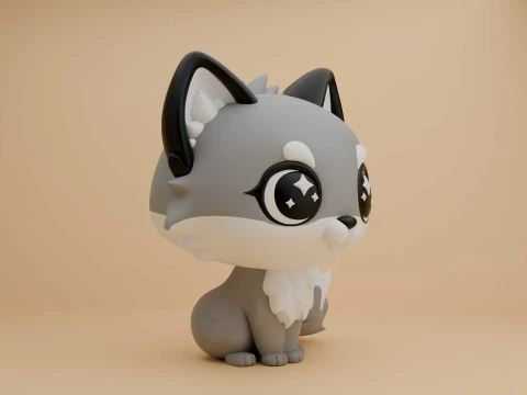 Cute wolf toy 3D Print Model
