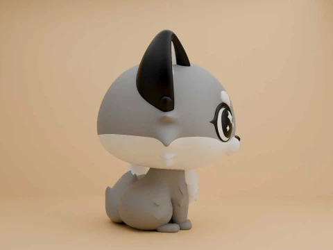Cute wolf toy 3D Print Model