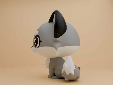 Cute wolf toy 3D Print Model