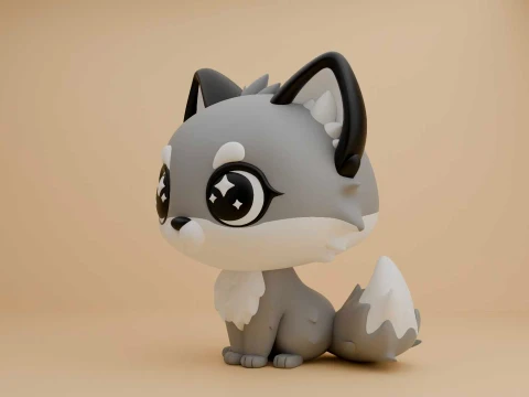 Cute wolf toy 3D Print Model