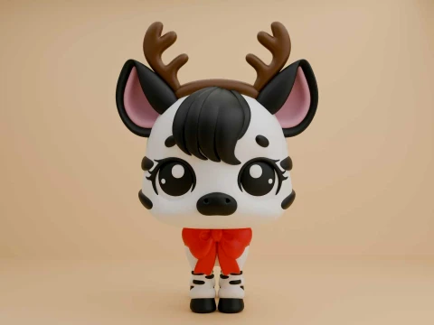 3dprintable zebra deer toy for christmas day 3Dプリントモデル