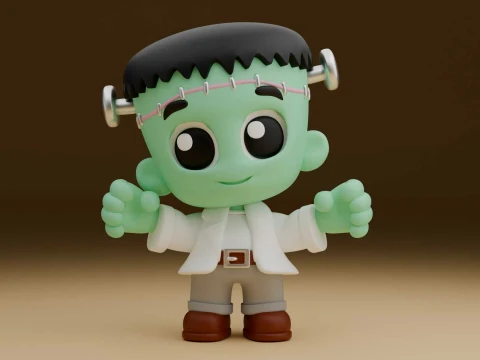 Cute zombie boy figure for halloween gift 3D Print Model
