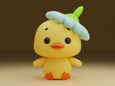 Cute chicken and flower toy 3D Druckmodell