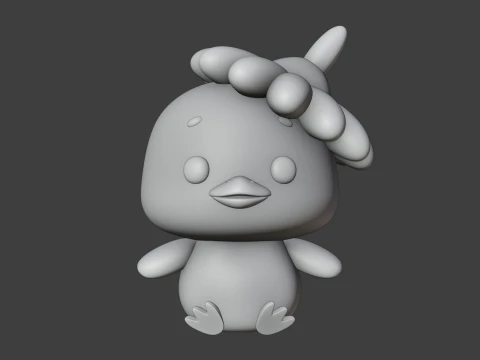 Cute chicken and flower toy 3D Print Model