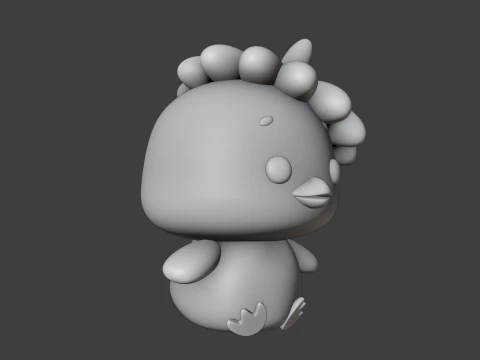 Cute chicken and flower toy 3D Print Model