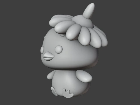 Cute chicken and flower toy 3D Print Model