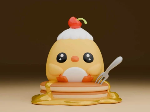 Cute chicken dessert toy 3Dプリントモデル