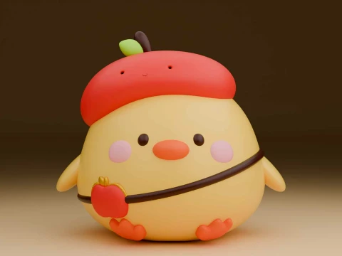 Cute chicken toy 3D Print Model