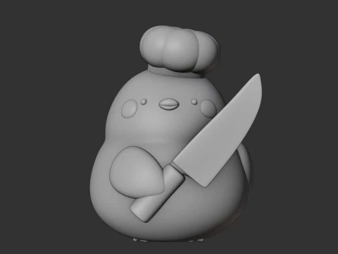 Cute chicken chef toy 3D Print Model