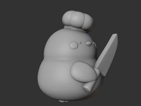 Cute chicken chef toy 3D Print Model