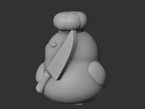 Cute chicken chef toy 3D Print Model