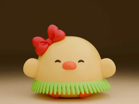 Cute summer chicken toy 3Dプリントモデル