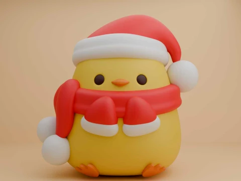 Cute christmas chicken toy 3Dプリントモデル