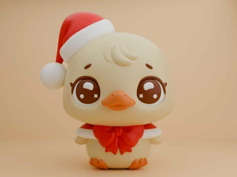 Cute christmas chicken toy 3Dプリントモデル