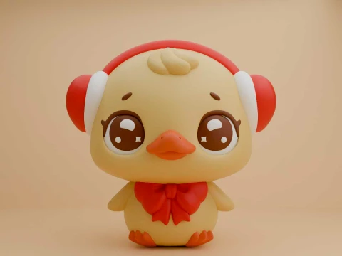 Cute christmas chicken toy 3Dプリントモデル