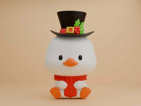 Cute christmas chicken duck toy 3Dプリントモデル