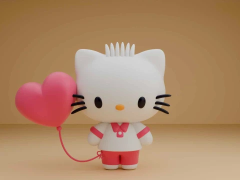 Dear daniel sanrio and heart for valentine gift Model Cetak 3D