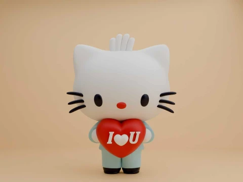 Dear daniel sanrio and heart for valentine gift Modelo de Impressão 3D