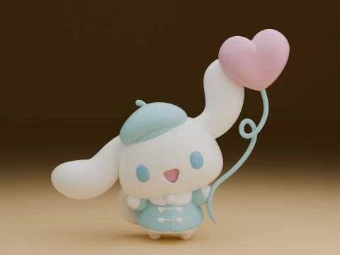Cinnamoroll sanrio and heart for valentine gift Model Cetak 3D