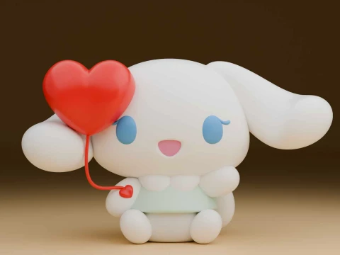 Cinnamoroll sanrio and heart for valentine gift Model Cetak 3D