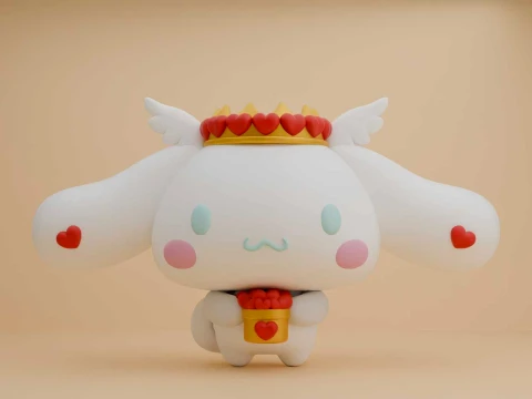 Cinnamoroll sanrio and heart for valentine gift 3D Print Model