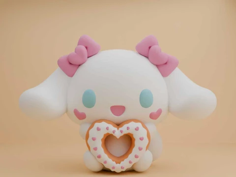 Cinnamoroll sanrio valentine figure Model Cetak 3D