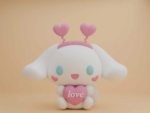 Cinnamoroll sanrio and heart for valentine gift Model Cetak 3D
