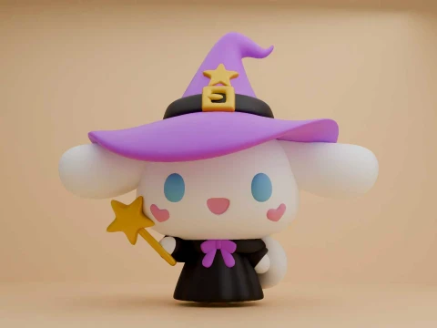 Cinnamoroll sanrio wizard for halloween toy Modèles 3D en vedette