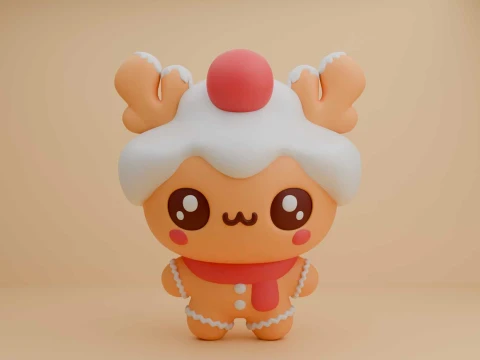 Gingerbread cookie for christmas toy 3D 打印模型