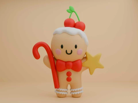 Gingerbread cookie for christmas toy 3D 打印模型