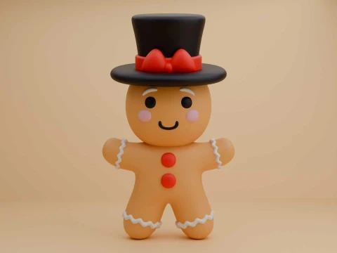 Gingerbread cookie for christmas toy 3D 打印模型