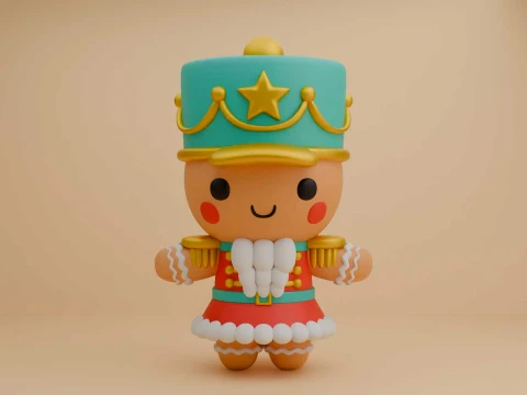 Nutcracker gingerbread cookie for christmas toy 3D 打印模型