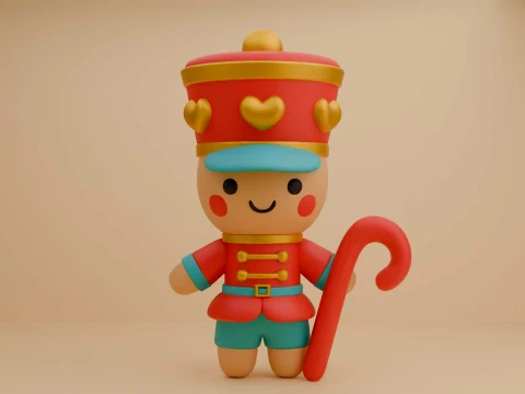 Nutcracker gingerbread cookie for christmas toy 3D 打印模型