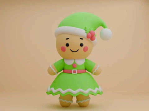 Gingerbread cookie for christmas toy 3D 打印模型
