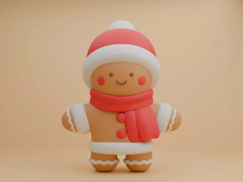 Gingerbread cookie for christmas toy 3D 打印模型