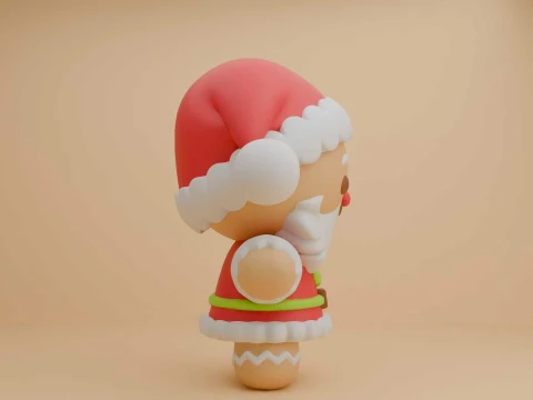 Gingerbread cookie santa for christmas toy 3D Print Model