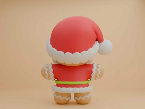 Gingerbread cookie santa for christmas toy 3D Print Model