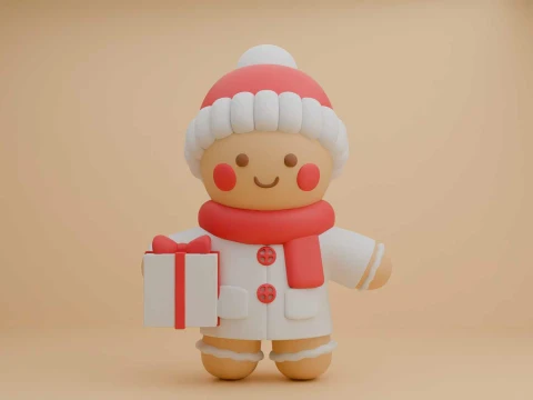 Gingerbread cookie for christmas toy 3D 打印模型