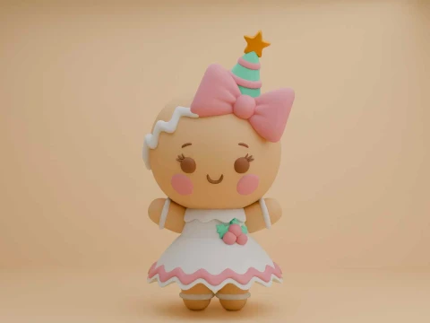 Gingerbread cookie for christmas toy 3D 打印模型