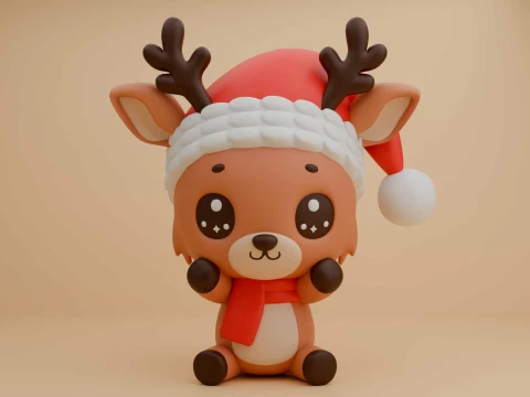 Cute 3dprint deer toy for christmas gift 3Dプリントモデル