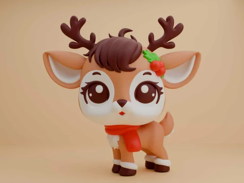 Cute 3dprint deer toy for christmas gift Modèles 3D en vedette