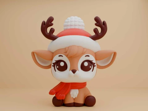 Cute 3dprint deer toy for christmas gift 3D printmodel