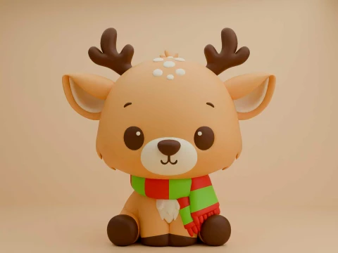 Cute 3dprint deer toy for christmas gift Modelo de Impressão 3D