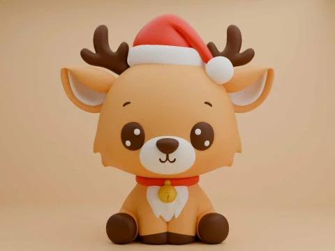 Cute 3dprint deer toy for christmas gift 3D Baskı Modeli