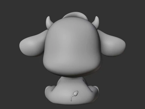 Cute 3dprint cow and milk toy 3D Print Model